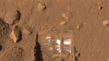 Eis im Marsboden