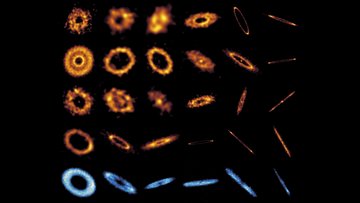 Ringformationen aus verschiedenen Perspektiven, insgesamt 24 Stück dazu 6 andersfarbige Ringaufnahmen