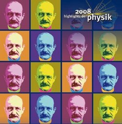 Logo, Portrait von Max Planck, reproduziert in vielen Kästchen mit verschiedenen Farben.