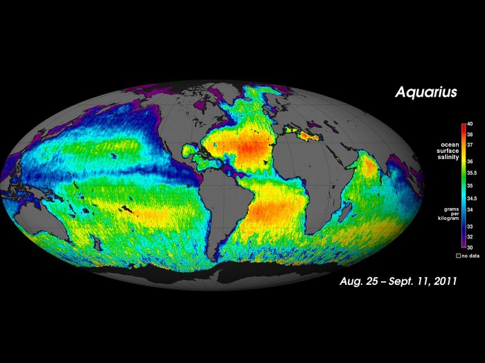 Infografik. Weltkarte mit farbigen Konturen in den Ozeanen.