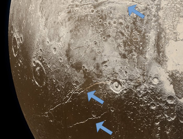 Strukturen auf der Oberfläche Oberfläche von Pluto