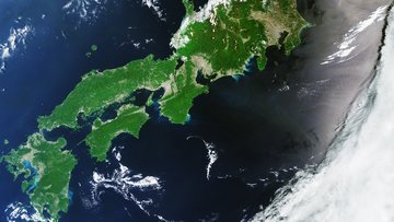 Satellitenaufnahme der japanischen Inseln