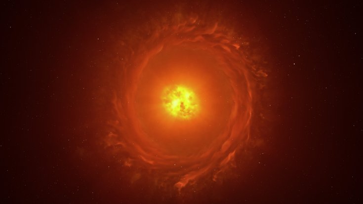 Leuchtender Kreis im Zentrum umgeben von einem schwächer leuchtenden Ring auf dunklem Hintergrund.