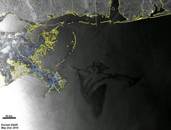 Radarbild des Ölteppichs