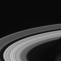 Auf dem Bild sind Saturns Ringe zu sehen.