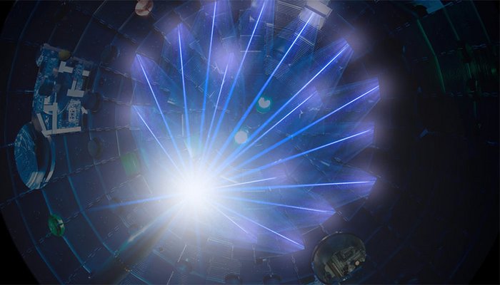 Experiment zur Trägheitsfusion Hohlraum mit einem Lichtstrahl