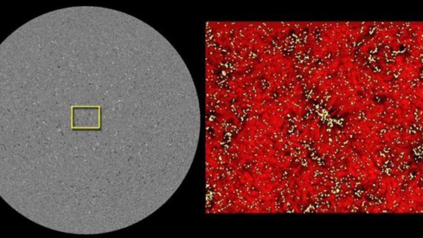 Welt der Physik Sonne übersät von Strukturen