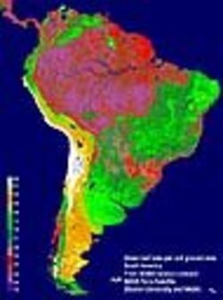 Satellitenaufnahme Südamerikas
