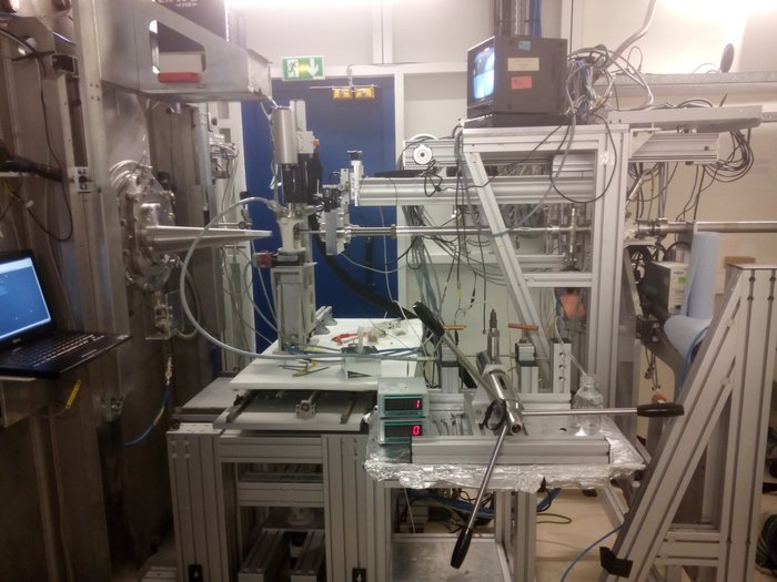 Versuchsaufbau mit Rheometer Die Aufnahme zeigt den Versuchsaufbau mit dem Rheometer, hier aufgebaut an der European Synchrotron Radiation Facility (ESRF) in Grenoble, Frankreich.