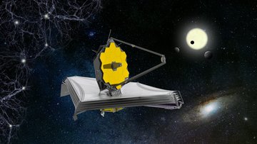 Künstlerische Darstellung eines Teleskops im Weltall