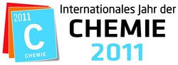 Logo des Internationalen Jahres der Chemie mit dem Elementsymbol für Kohlenstoff.