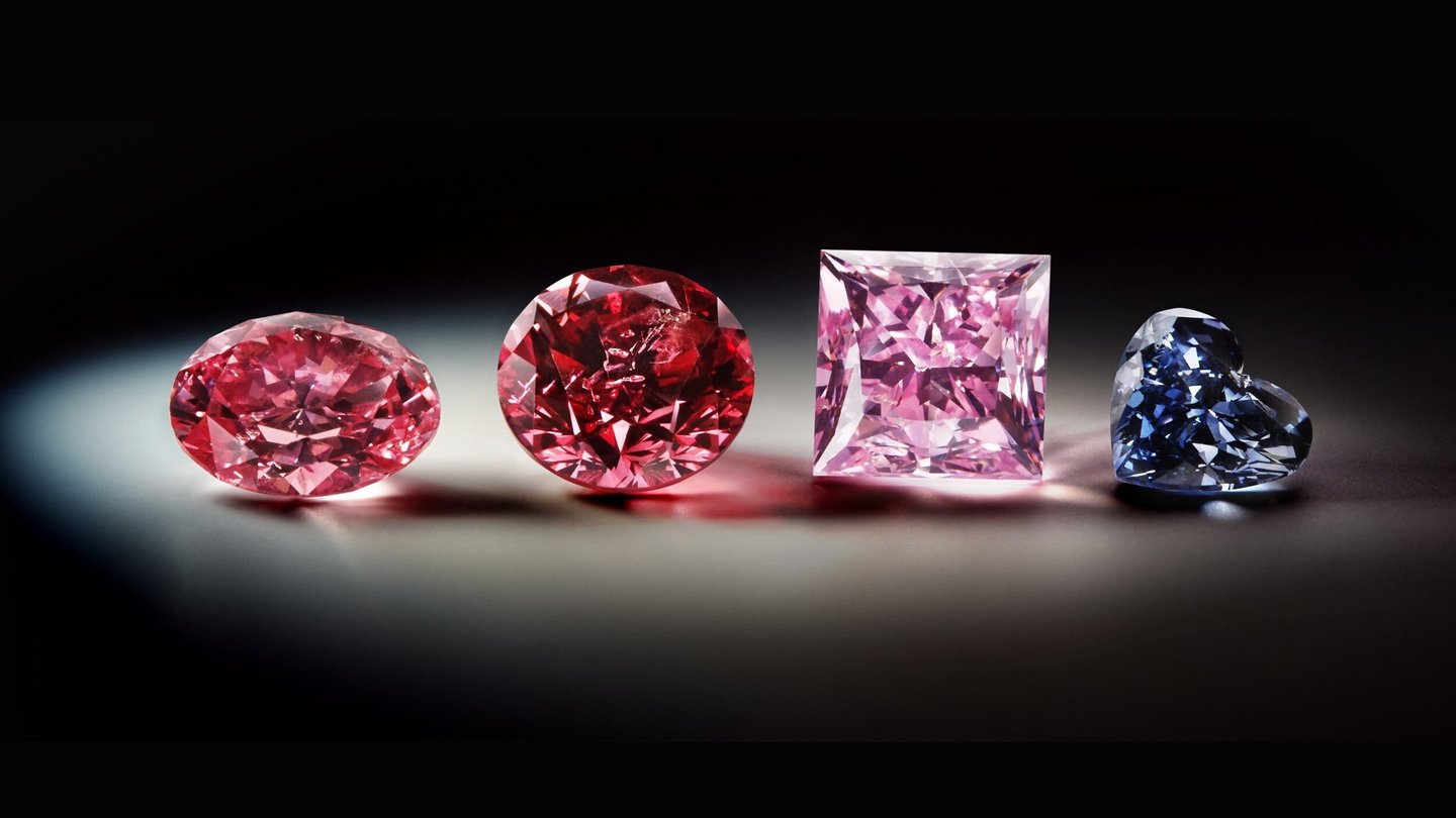 How did pink diamonds appear on the surface?