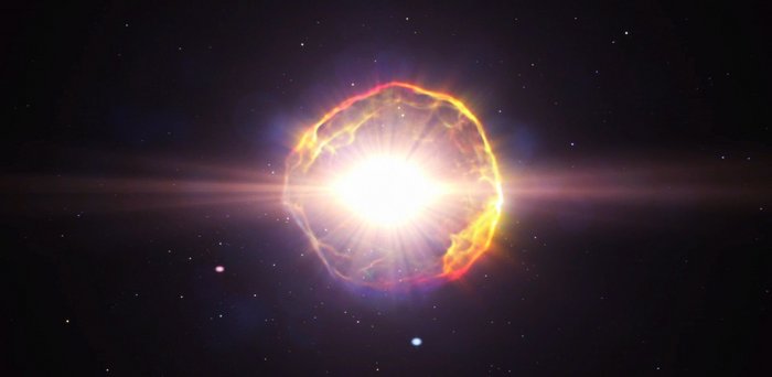Supernova Bild eines explodierenden Sternes im All