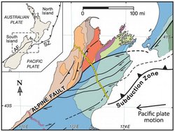 Subduktionszone in Neuseeland