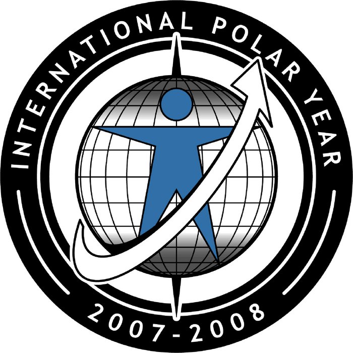 Internationales Polarjahr Logo des Internationalen Polarjahres 2007-2008 mit einer Figur vor einer Weltkugel