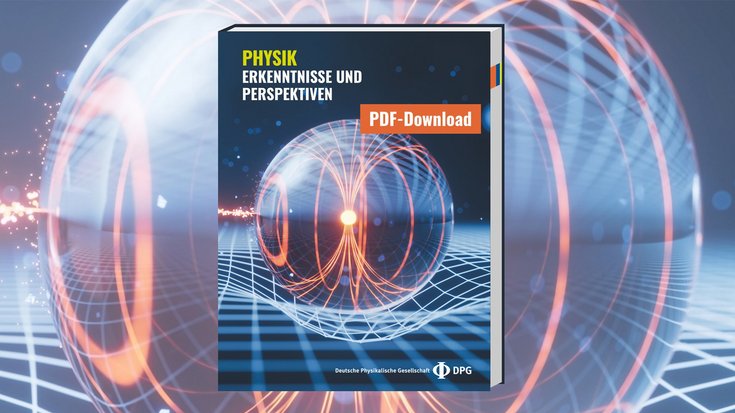 Publikation „Physik: Erkenntnisse und Perspektiven“ | Bildquelle: DPG Der Screenshot zeigt das Cover des neuen Buches