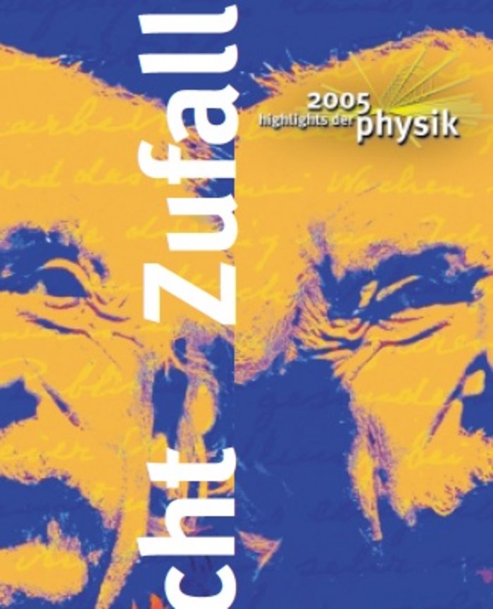 „Zeit – Licht – Zufall“ Logo, Portrait von Einstein