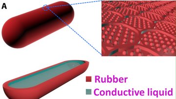 Künstlerische Darstellung des fein strukturierten Gummimaterials