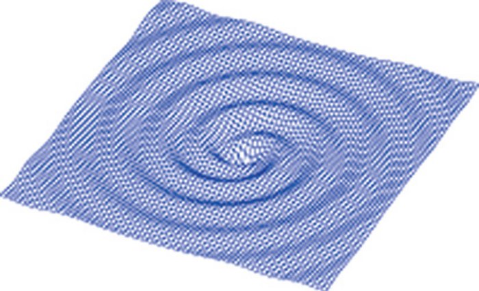 Oberfläche mit spiralförmigen Wellen