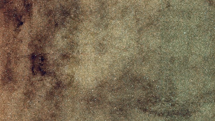 Galaktische Bulge, Bildquelle: C. Owen; Lizenz: gemäß den Bedingungen der Quelle Dicht mit Sternen besetzter Himmelsausschnitt.
