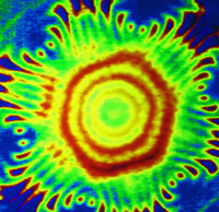 Die Beugungsmuster der Elektronen ähneln einer Sonnenblume