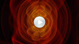 Simulation von verschmelzenden Schwarzen Löchern, Bildquelle: NASA; Lizenz: gemäß den Bedingungen der Quelle Ineinander verschlungene Linien in verschiedenen Schattierungen.